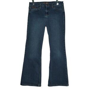 L.E.I. Jeans Junior Size 11 x29"inseam Mid Rise Flare Leg 5-pockets blue stretch